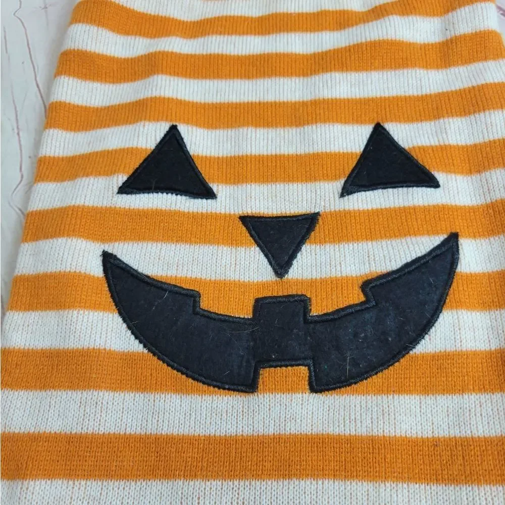 Martha Stewart pumpkin jack-o-lantern stripped sweater shirt L